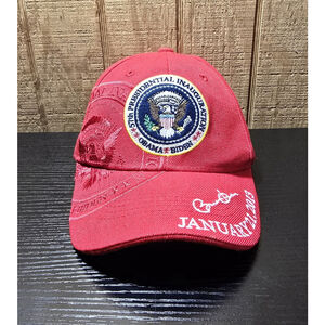 Obama Biden 2013 Inauguration Hat Red 57th Presidential Seal Signature Cap Rare